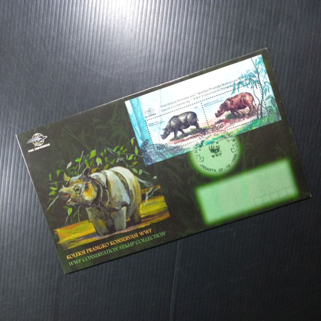 SAMPUL HARI PERTAMA SOUVENIR SHEET PRANGKO INDONESIA SERI WWF BADAK 1996