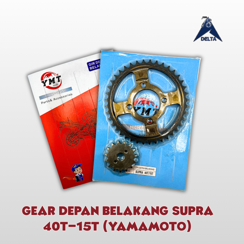 GEAR DEPAN BELAKANG SUPRA 40T-15T YAMAMOTO - Gear Pres Gir Set Depan Belakang Supra x Lama 15T - 40T