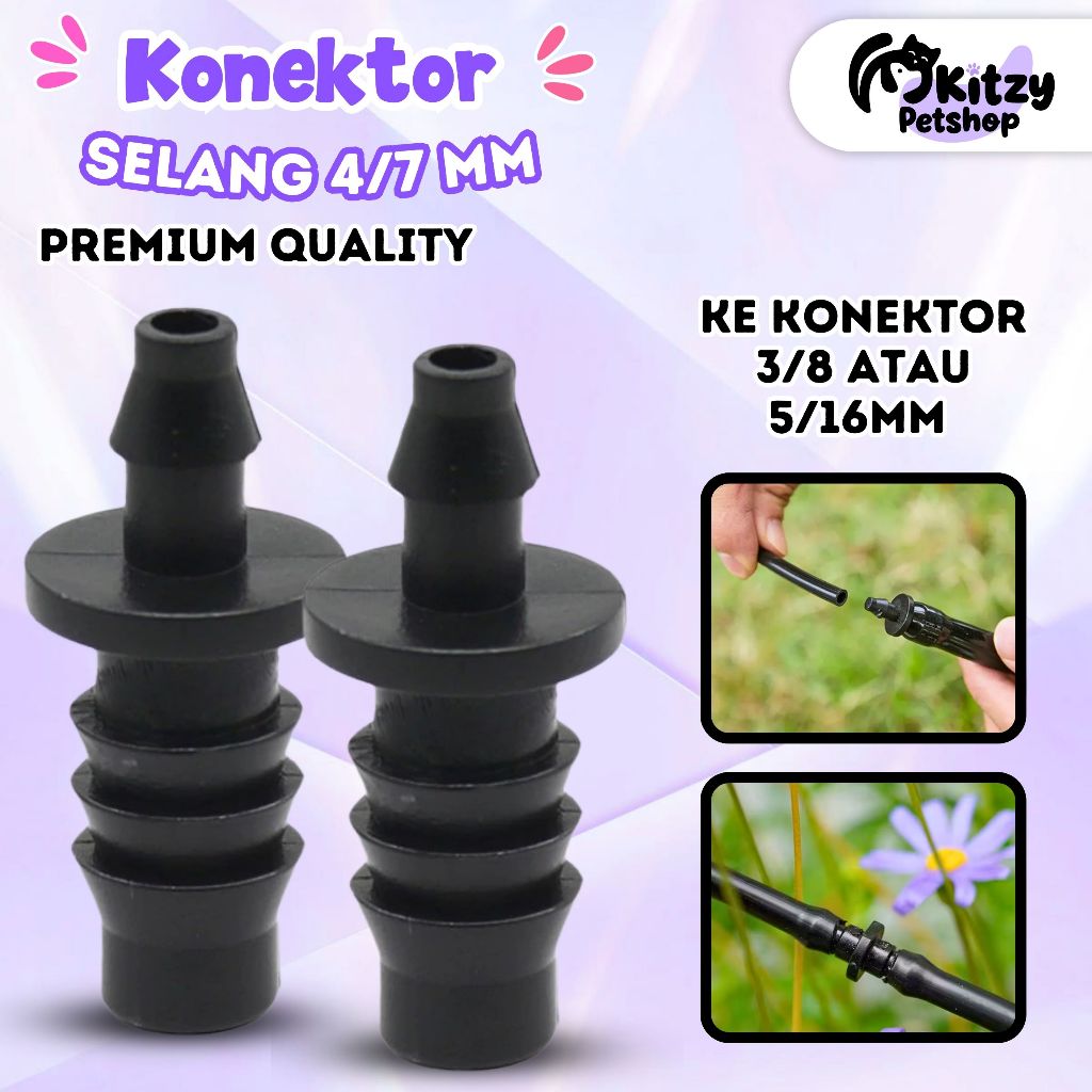 KONEKTOR 3/8 5/16 KE SELANG 4/7MM POMPA 12V KE SELANG 7MM KITZY