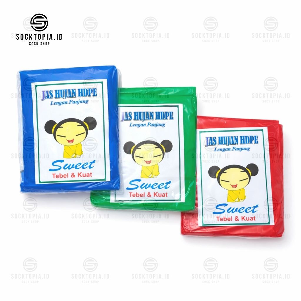 Jas Hujan Plastik HDPE Ponco dan Setelan | Tebal, Kuat, All Size