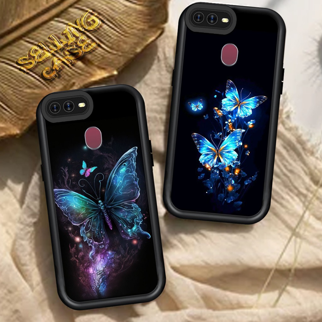 Case OPPO F9/F9 PRO/ REALME 2 PRO /AX7 Motif ( BUTTERFLY 4 ) Casing Handphone Softcase Glossy Anti J