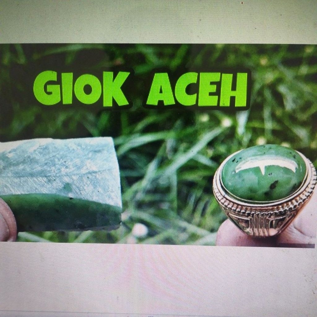 Bahan batu cincin giok aceh asli
