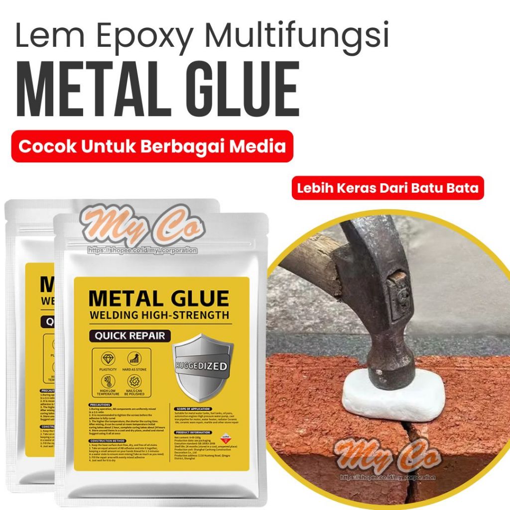 AB Epoxy Lem Las Besi Serbaguna Tambal Bocor Pipa Logam Kuat Anti Air & Panas