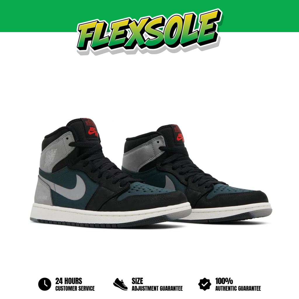 Sepatu Nike Air Jordan 1 High Element Gore-Tex Black Grey Sneakers Authentic