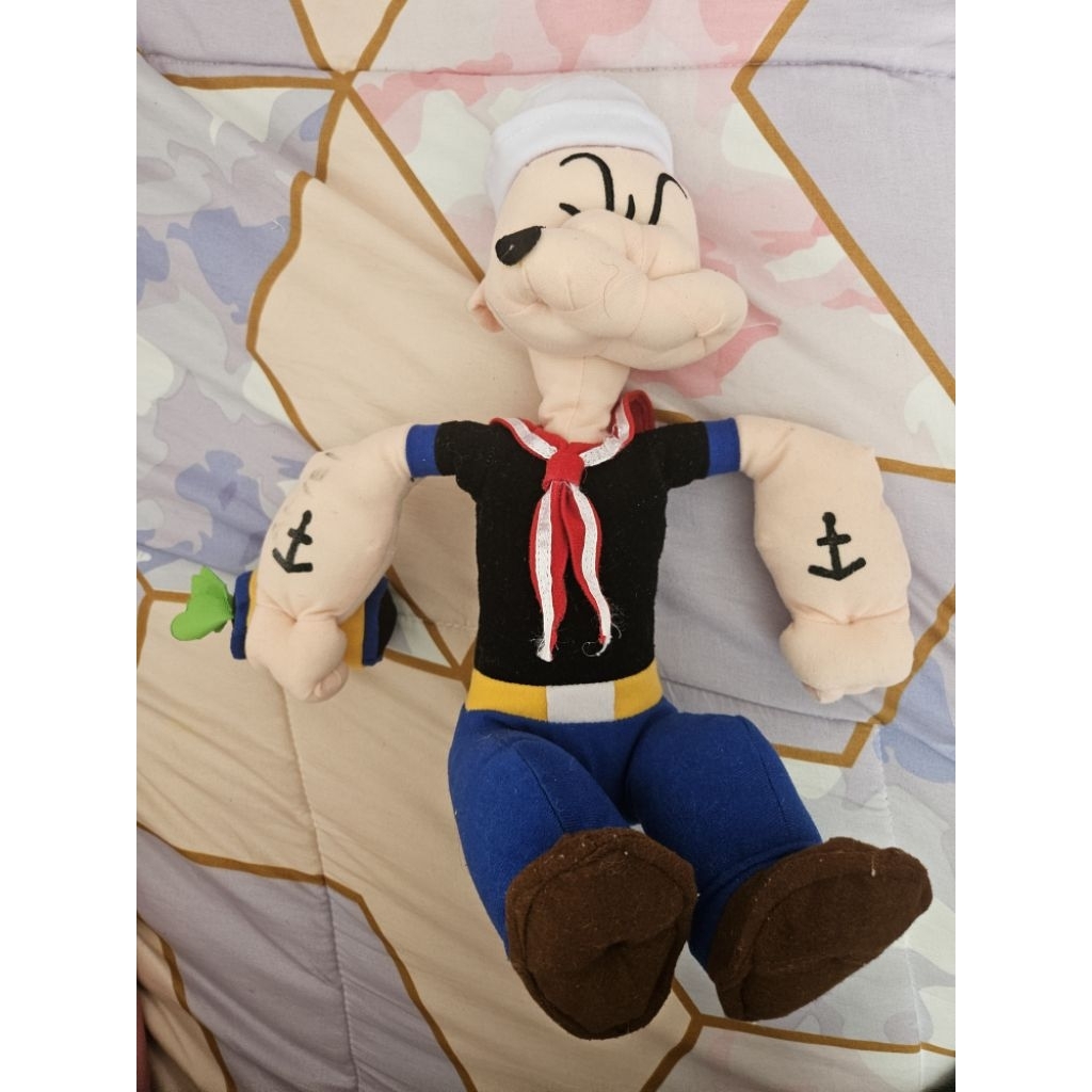 [32cm] Boneka Popeye Pelaut Kuat Otot Besar Makan Bayam Mainan Anak Strong Sailor Man