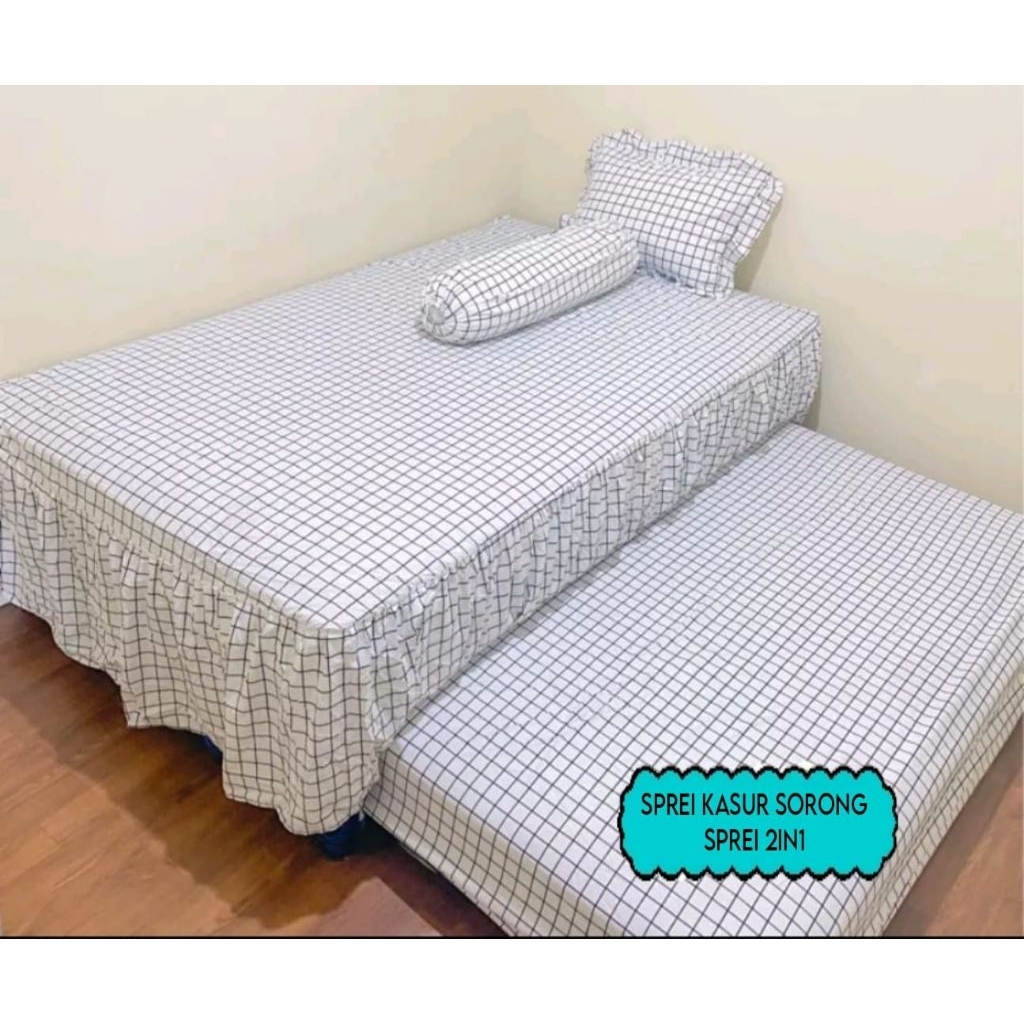 BIG PROMO Sprei Sorong Rumbai dan Tanpa Rumbai Sprei 2in1 Tinggi 30cm