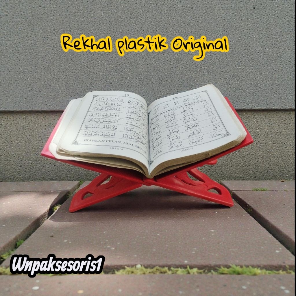 Rekal/Rehal/Meja lipat Plastik Tempat dudukan Al Quran berbahan plastik Ukuran ( 15*30 ) cm Original