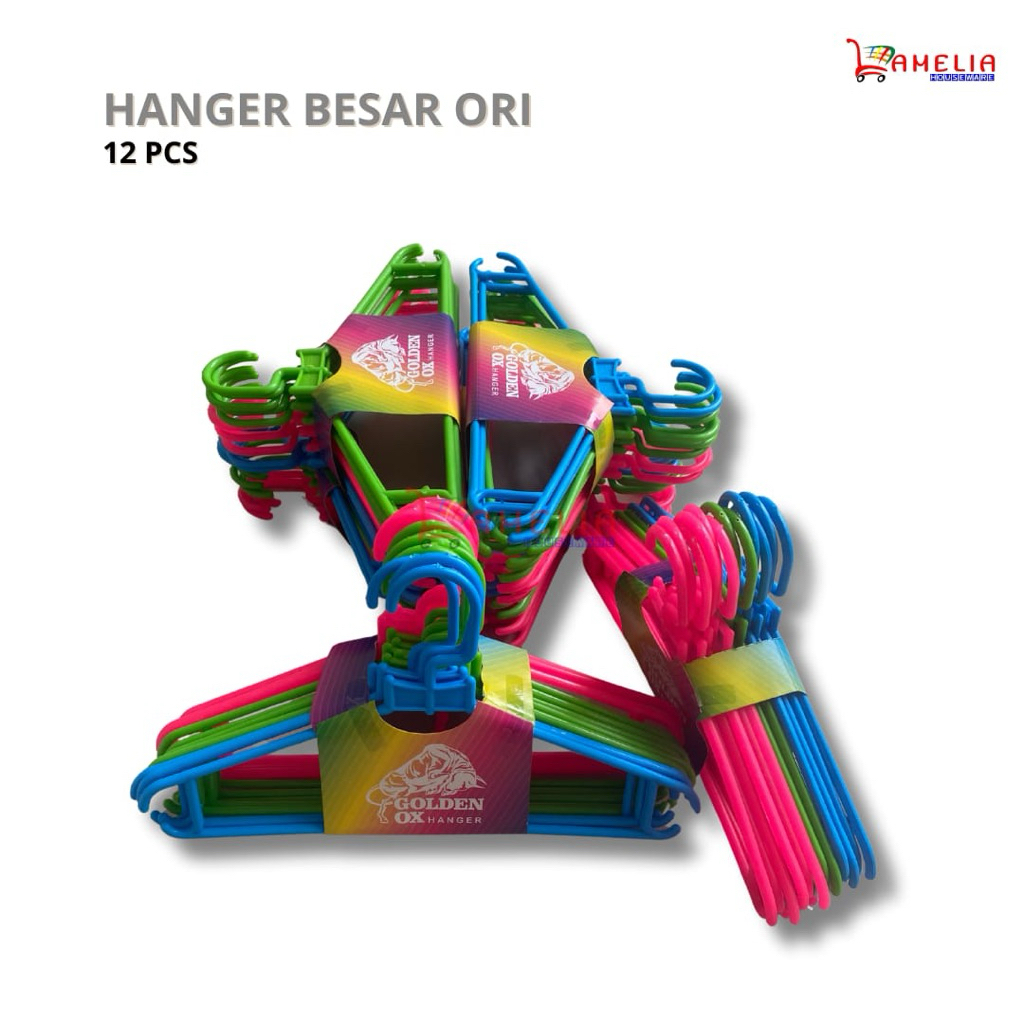 HANGER DEWASA PLASTIK BESAR ORI - GOLDEN OX