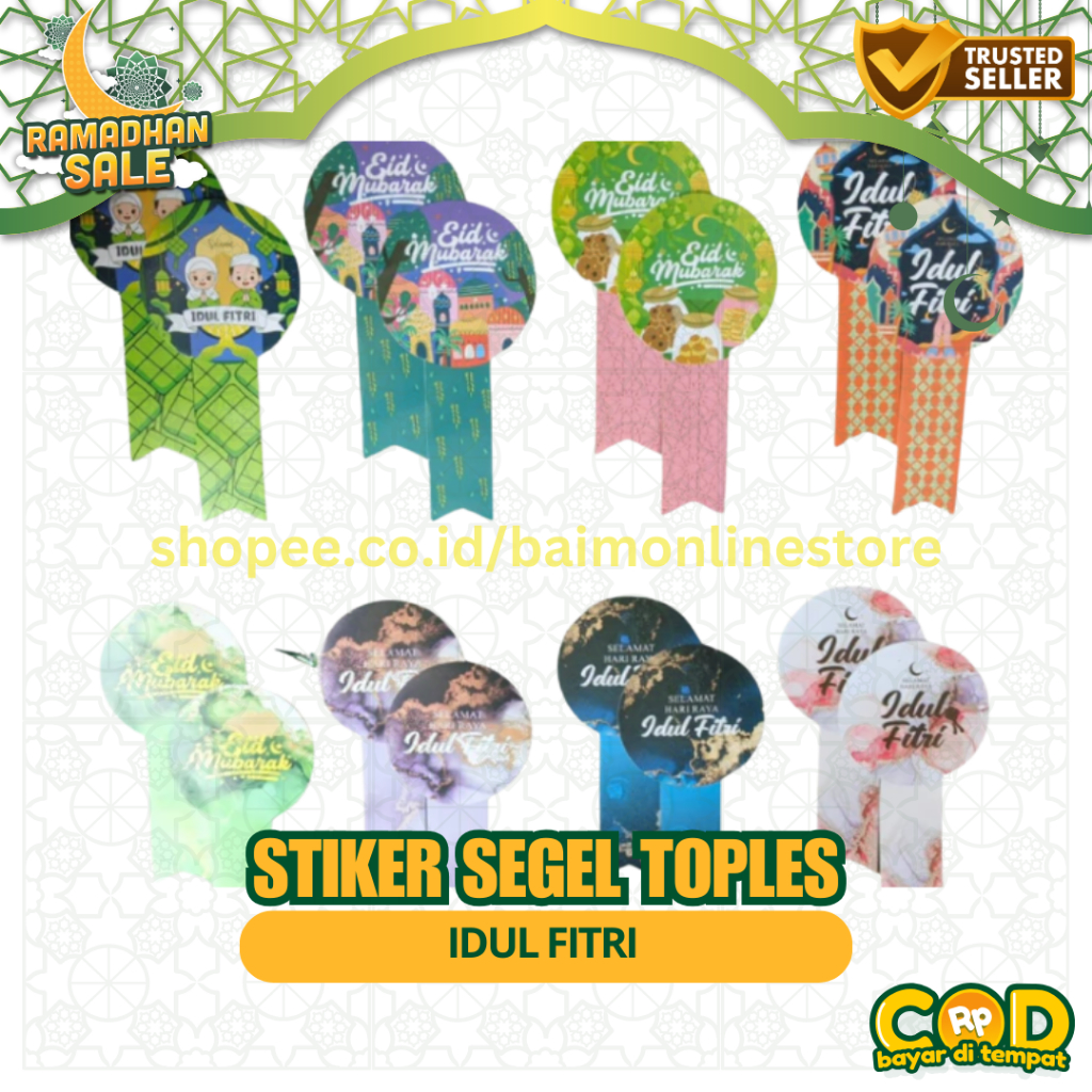 Stiker Segel Toples Idul Fitri perpcs | Stiker Segel Toples Kue Kering Lebaran | Stiker Label Ramadh