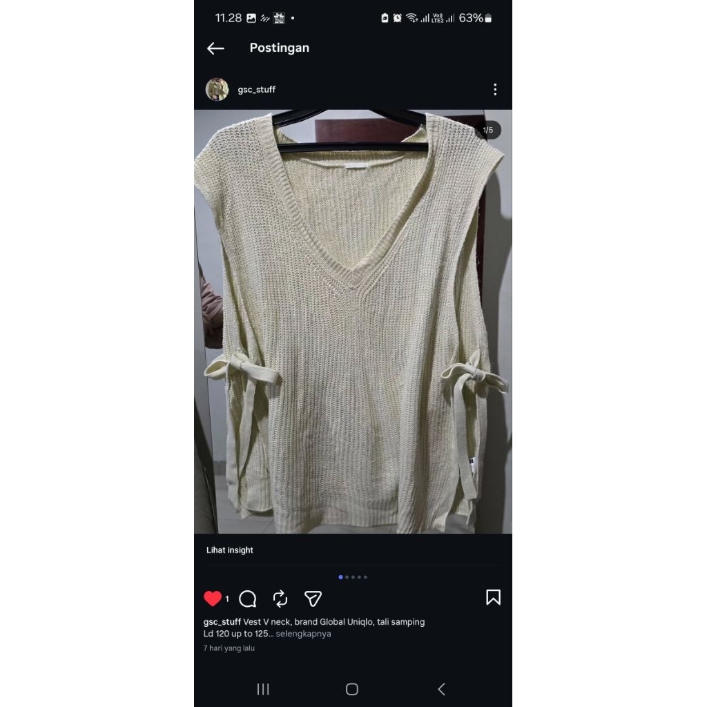 vest rajut tali samping cream