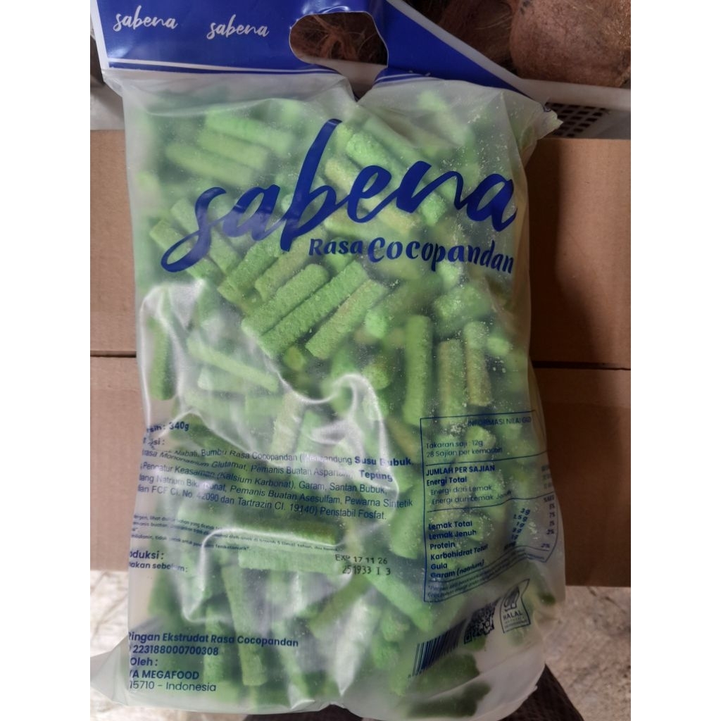 SNACK STICK SABENA 340g VARIAN COCOPANDAN,BALADO DAN KENTANG KEJU