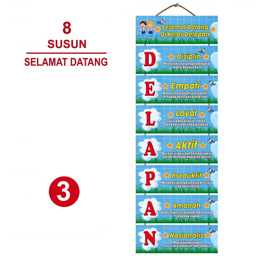 Dekorasi Pintu Kelas Selamat Datang Di Kelas Delapan - Hiasan Gantung Pintu Kelas -  Hiasan Dinding 
