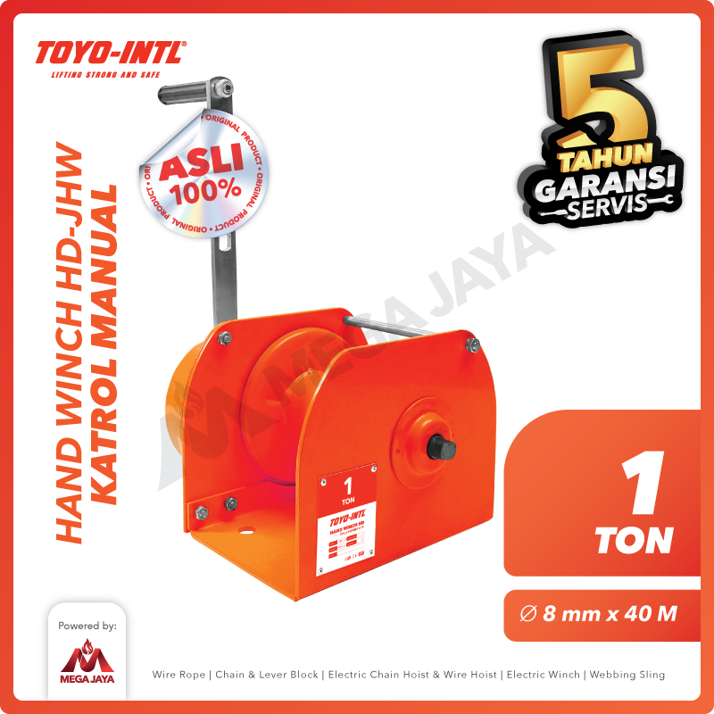 TOYO-INTL Hand Winch / Boat Winch / Katrol Manual 1 Ton HD