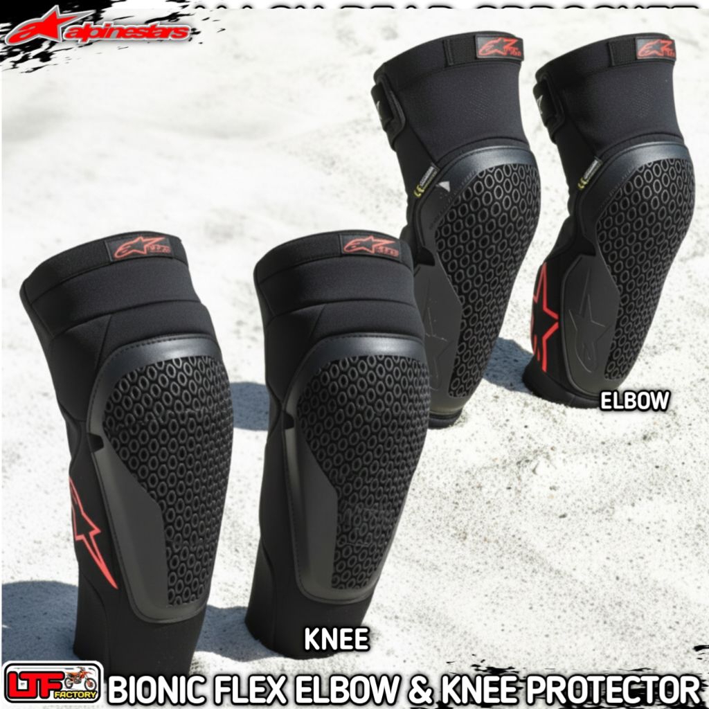 ALPINESTARS BIONIC FLEX ELBOW KNEE GUARD PROTECTOR - DEKER SIKU LUTUT PELINDUNG TANGAN KAKI SEPEDA M
