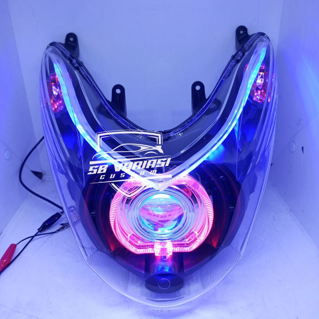 New Paket Ganteng Mio Soul karbu reflektor set semi Biled Cutt off Cahaya Super Terang Set Alis Runn
