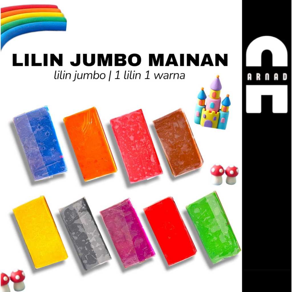 Lilin Mainan  Warna Warni Besar Plastisin Edukasi Anak