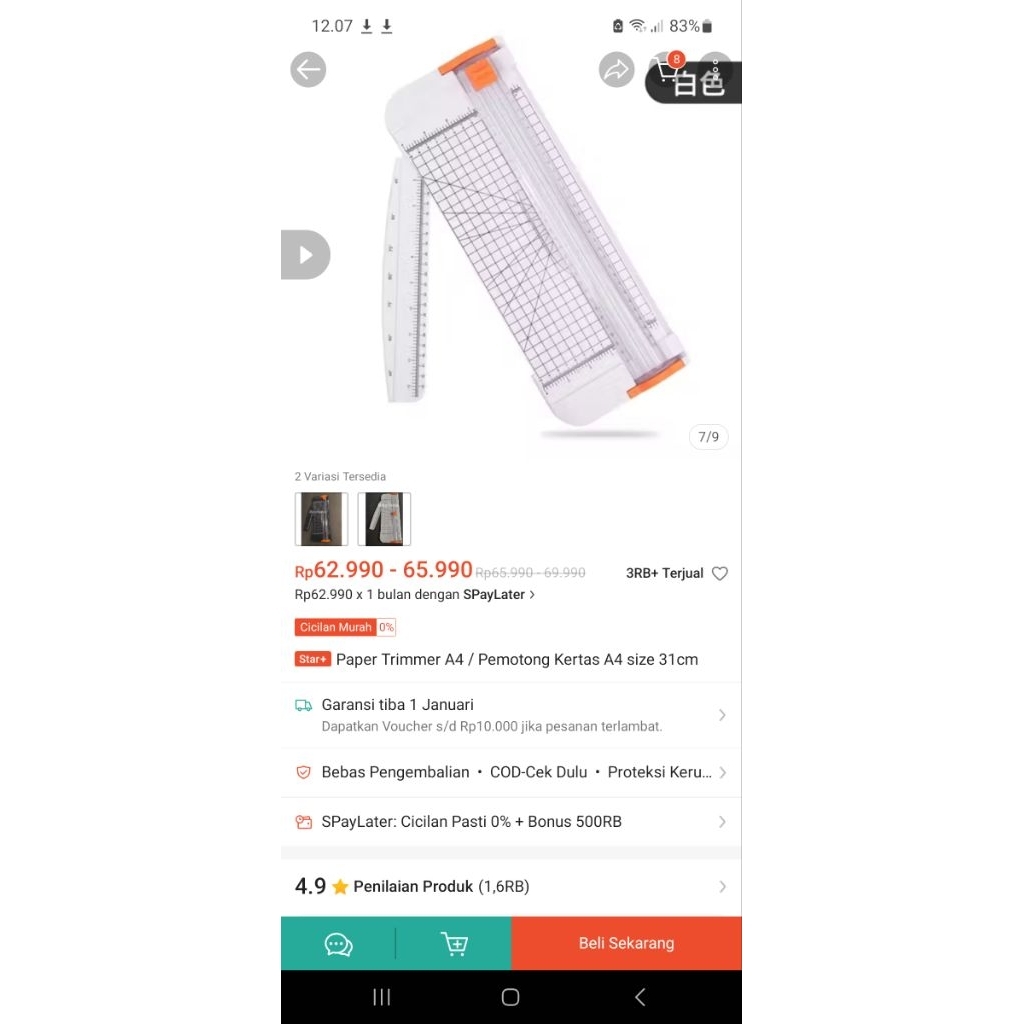 preloved pemotong kertas A4