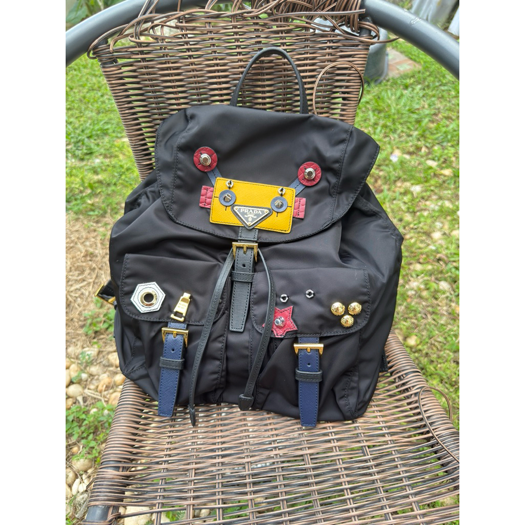 Prada Backpack Nylon Small Robot Preloved like new