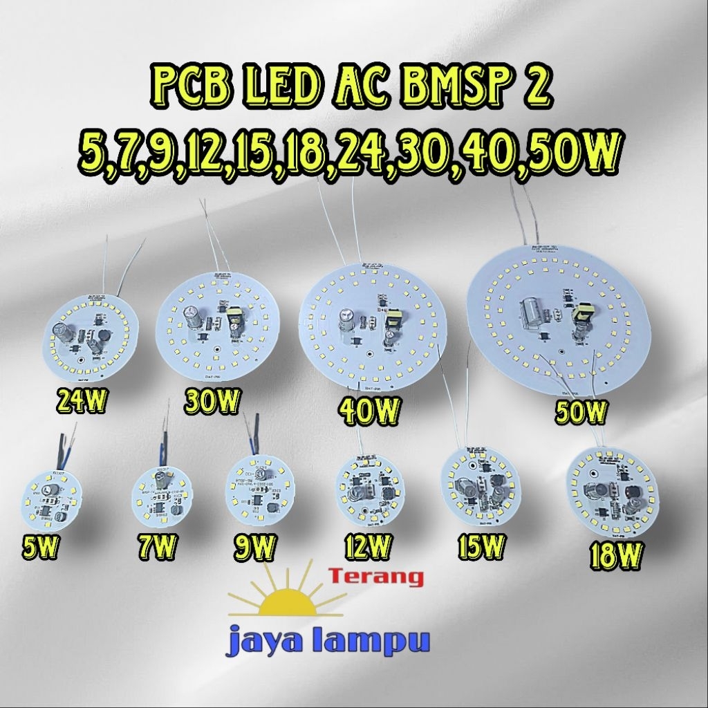pcb lampu led ac bm sp2 (nyala putih)
