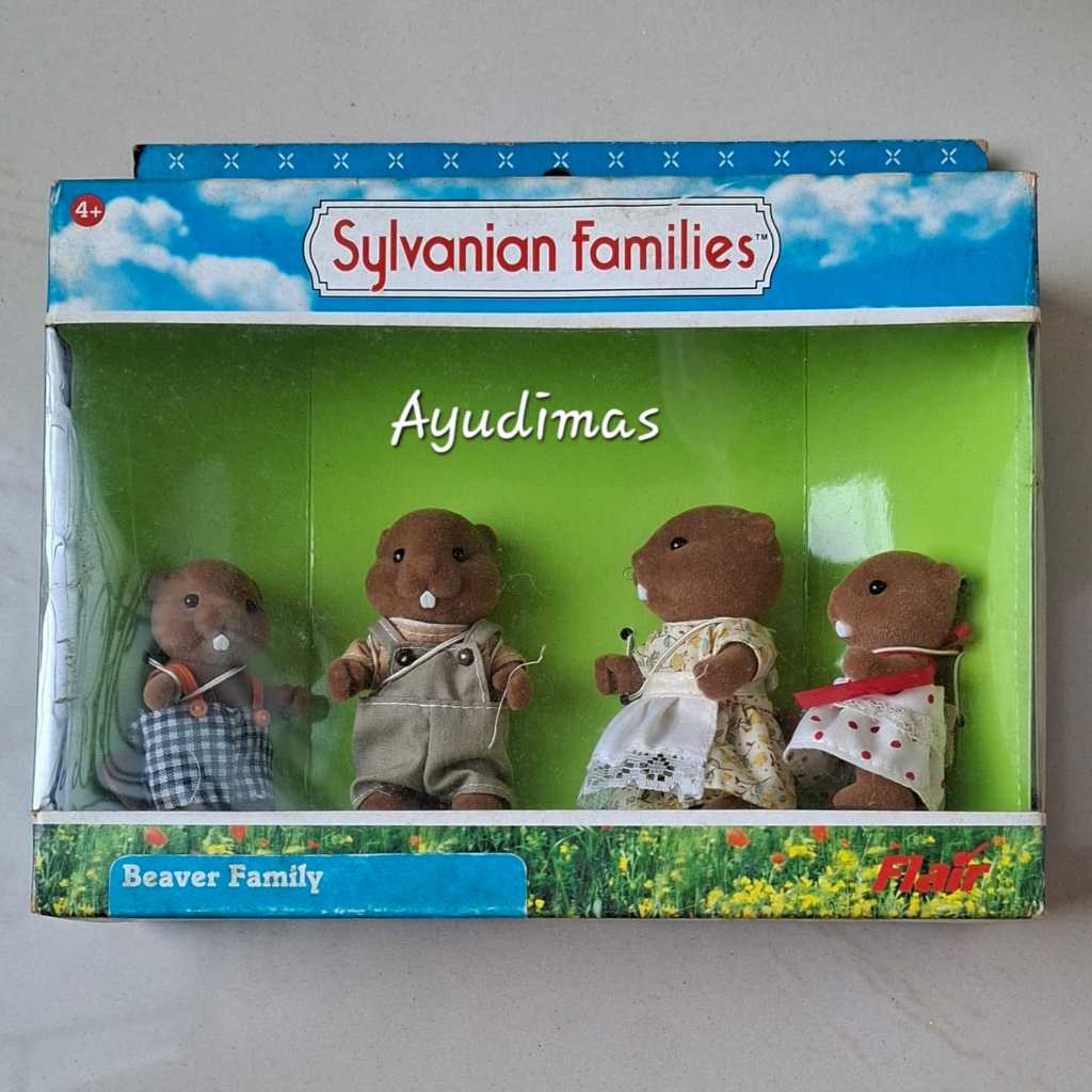 RARE 1986 Sylvanian Families -  Beaver Family - Koleksi Antik Mainan Anak