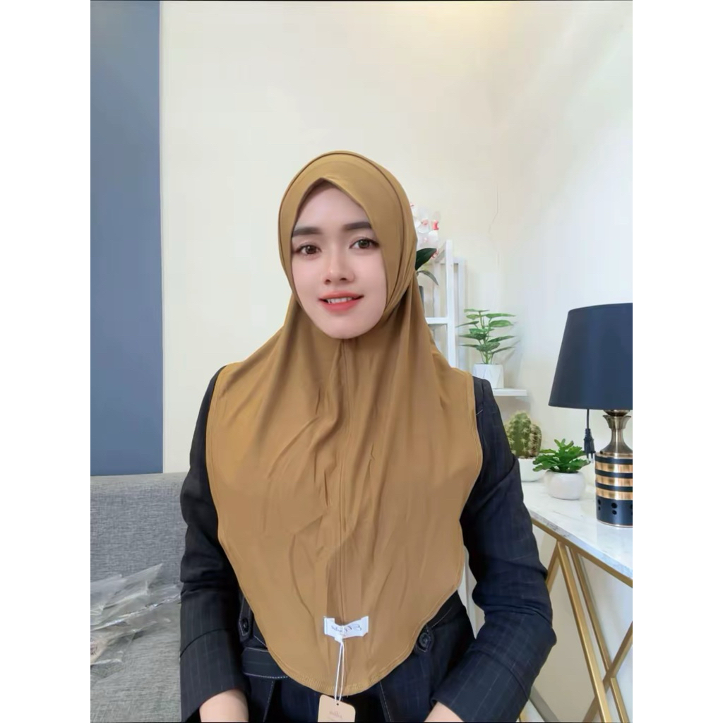 433 Hijab instan Moira Loly Malay Lipat Sporty Tanggung Jersey Super Ori By Bunyamin