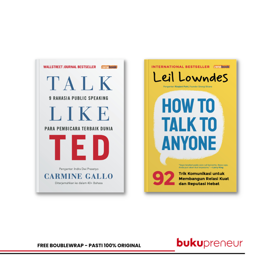 Bukupreneur - Paket Buku Talk Like Ted + How to Talk to Anyone