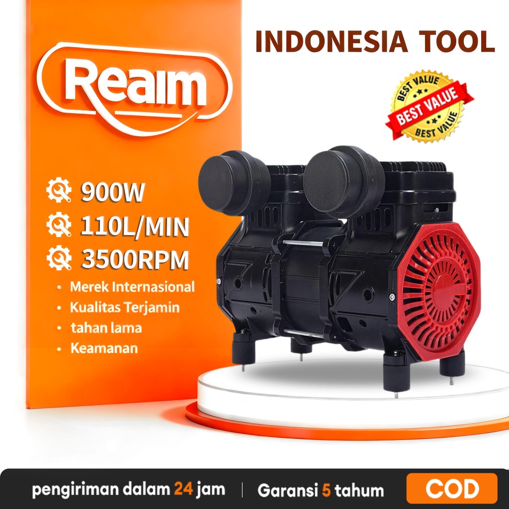 Reaim Kepala Kompresor Angin Oil Free Air Compressor Kepala Kompresor / Air Head Compressor