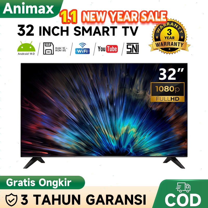 ANIMAX SAKURA SMART TV ANDROID 32 INCH ANDROID TV DIGITAL 32 INCH TV LED ANDROID 14.0 /OS COOLITA
