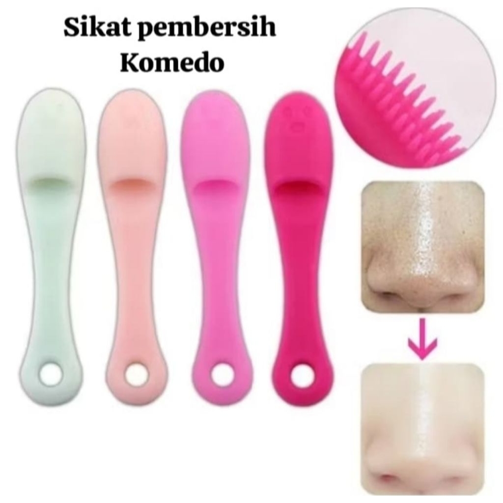 Sikat pembersih komedo Sikat silikon wajah scrubber komedo praktis
