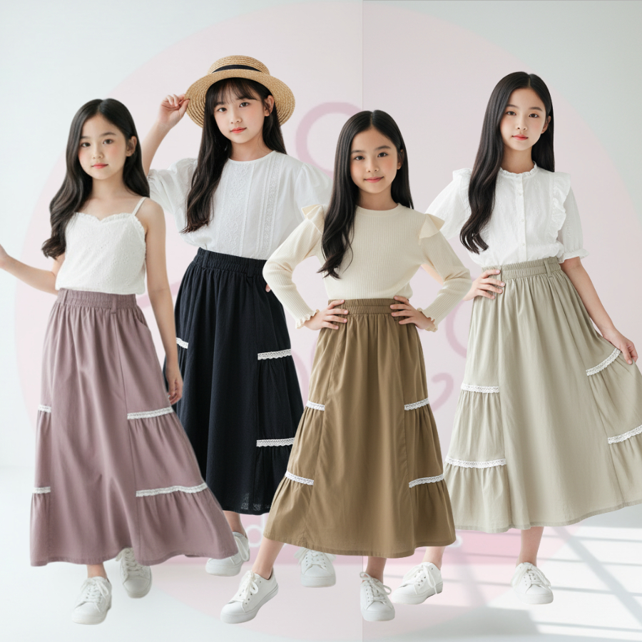 Moses Kid Clothing Rok Model Anak Korea Anak Perempuan Terbaru 4-12 Tahun GDS-RND