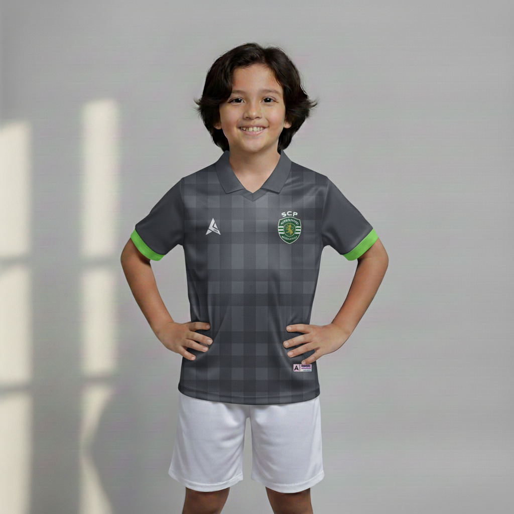 ATHLETIC SPORTWEAR - Jersey Bola Anak Sporting Lisbon Away 2018-2019 Fullprinting Casual - Atasan