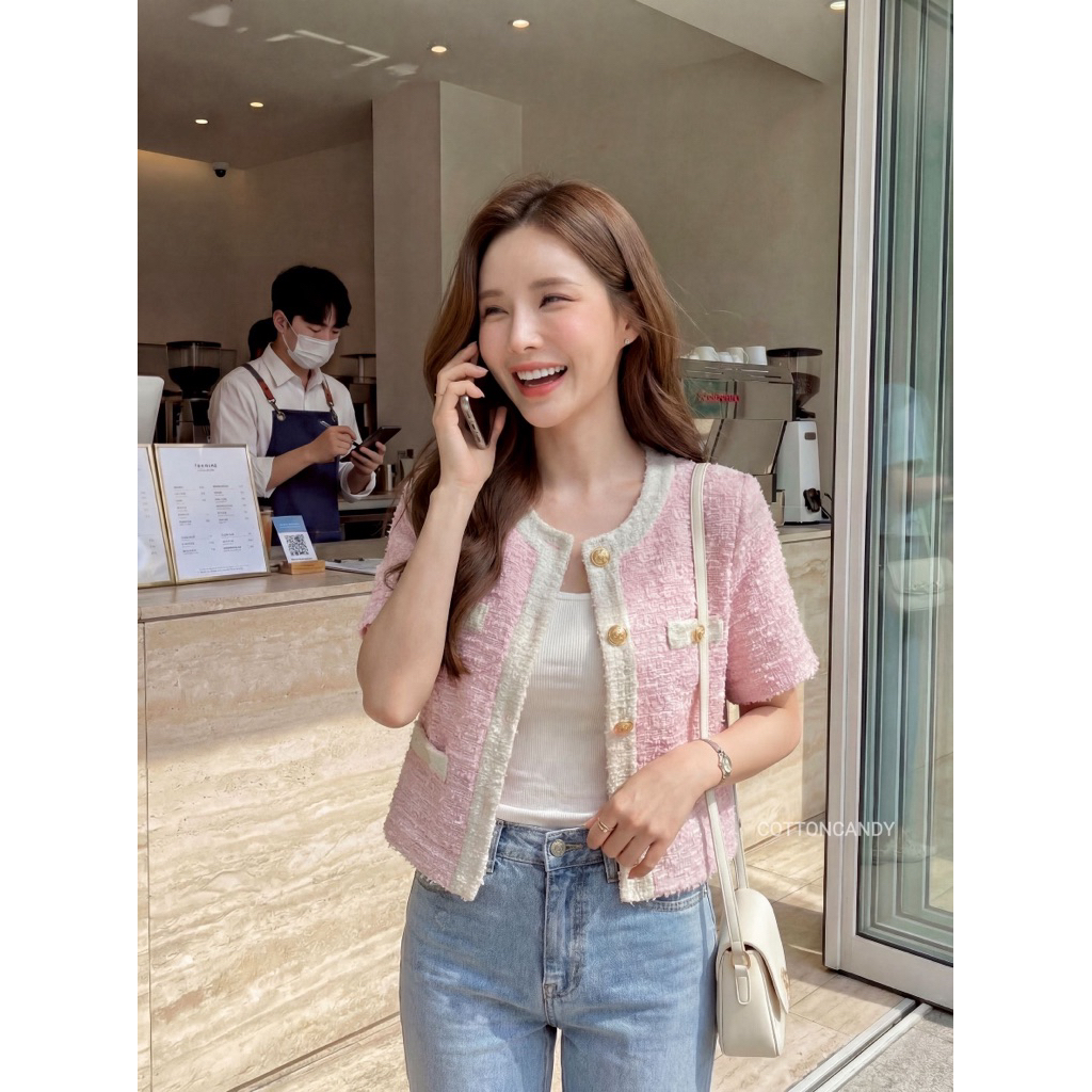 COTTON CANDY BLAZER CROP CASUAL