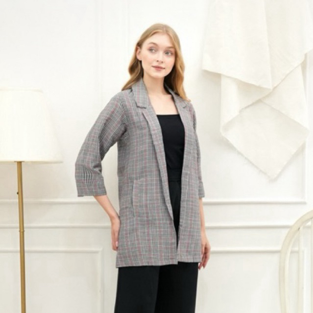 [ZYNELLA] Zyqa Blazer - Blazer Wanita Premium Lengan Panjang | Blazer Katun Premium | Blazer Panjang