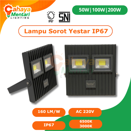 Lampu Sorot Yestar IP67 Anti Petir 50W 100W 200W High Lumen Tinggi