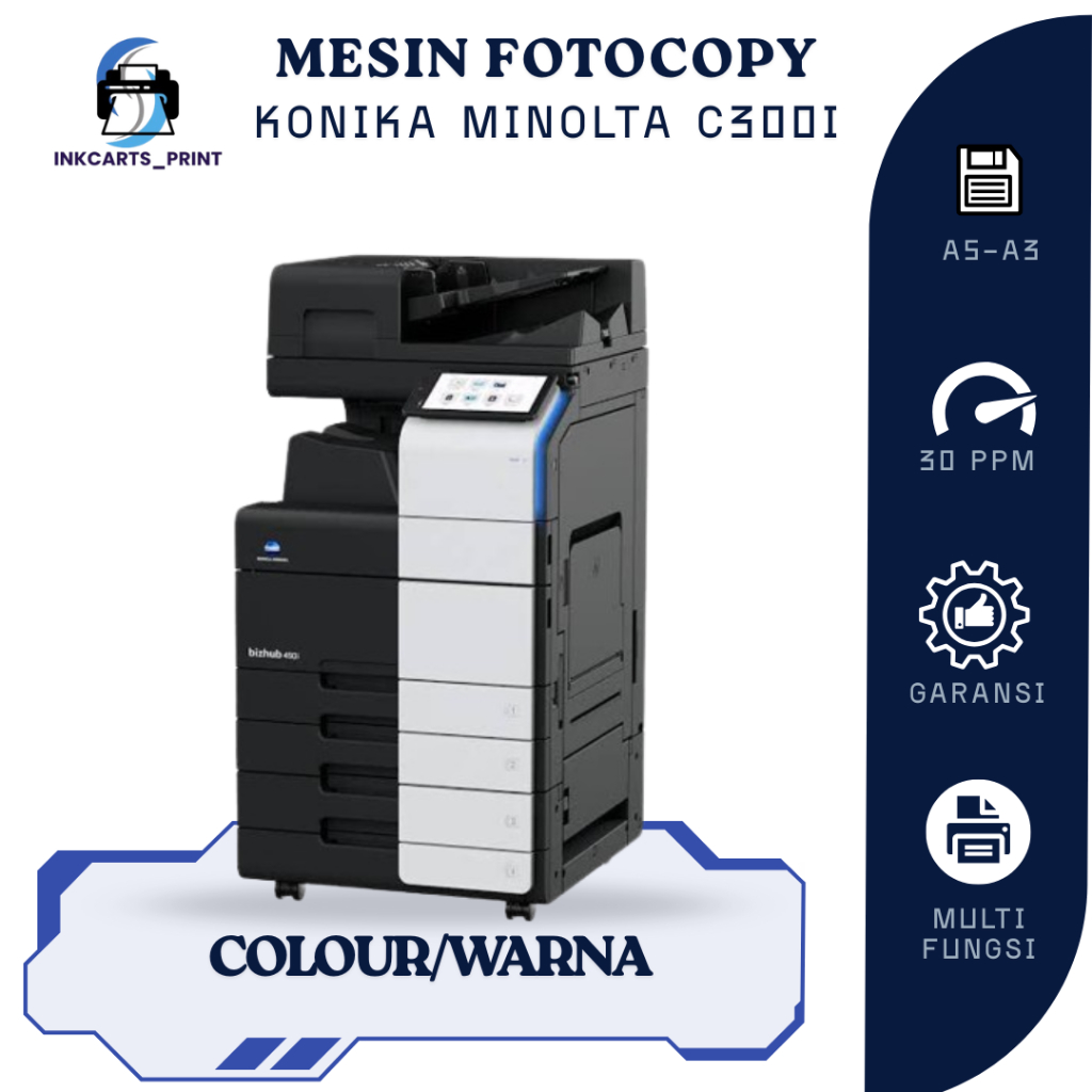 Mesin Fotocopy Warna Konica Minolta bizhub C300i Rekondisi | A3 Multifungsi