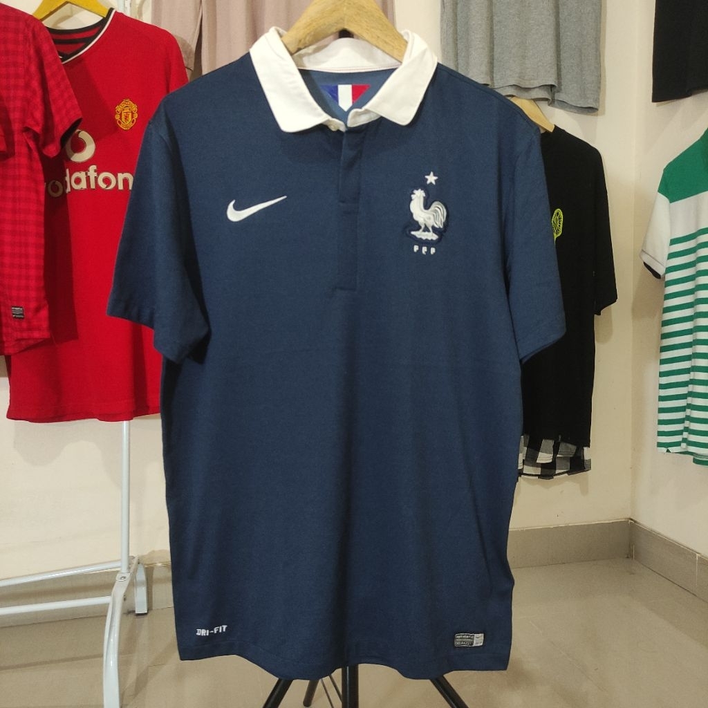 Kaos Jersey Bola Nike France Prancis Home 2014 Size M Fit L Original Authentic