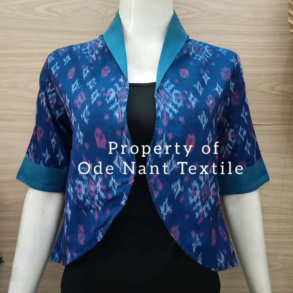 BLAZER KANTOR WANITA ENDEK TENUN KOMBINASI HANDMADE / BLAZER ENDEK TENUN KOMBINASI FULL LAPIS FURING