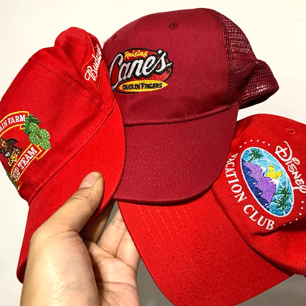 Jual Topi Merah Red Hat Caps Trucker Budweiser Canes Disney Vacation Club Semua Kondisi Josss