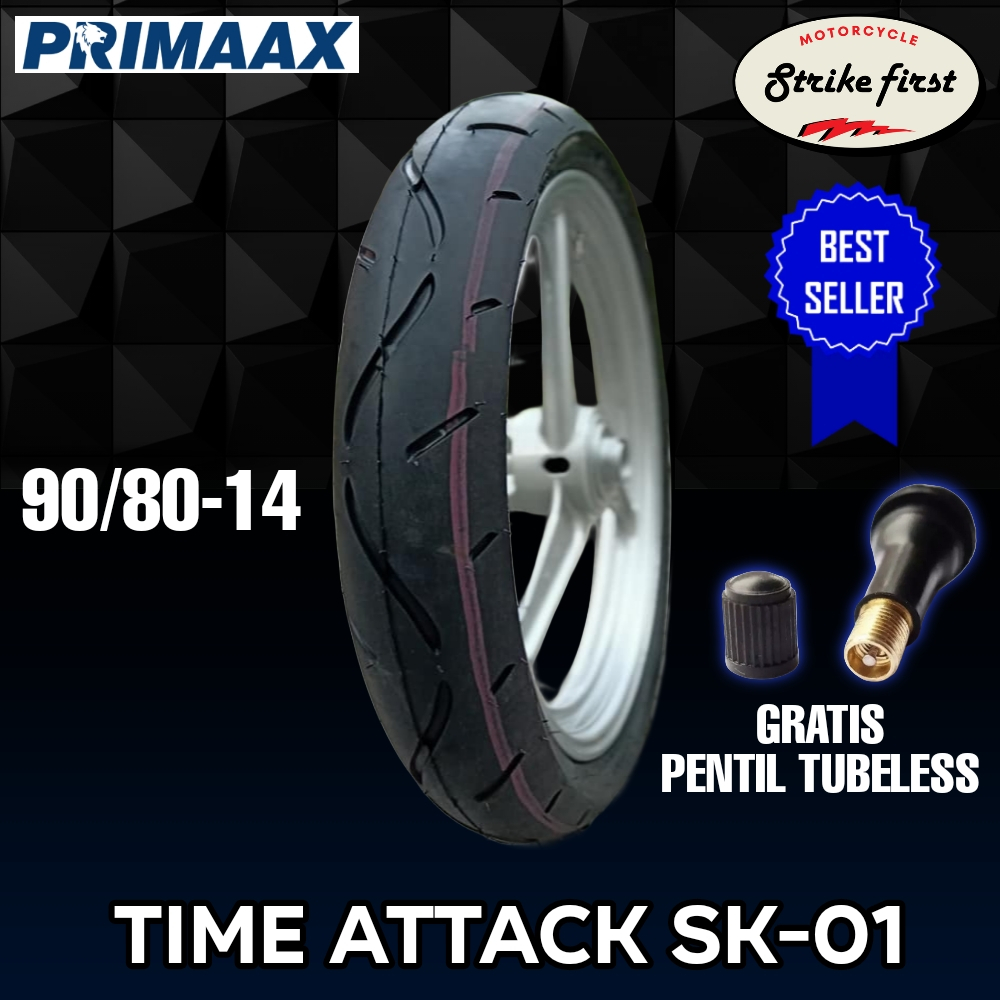 BAN PRIMAX TIPE SK01 DONAT 90/80-17 , 90/80-14 RING 17 DAN RING 14 BAN PRIMAAX NON TUBELESS TUBETYPE
