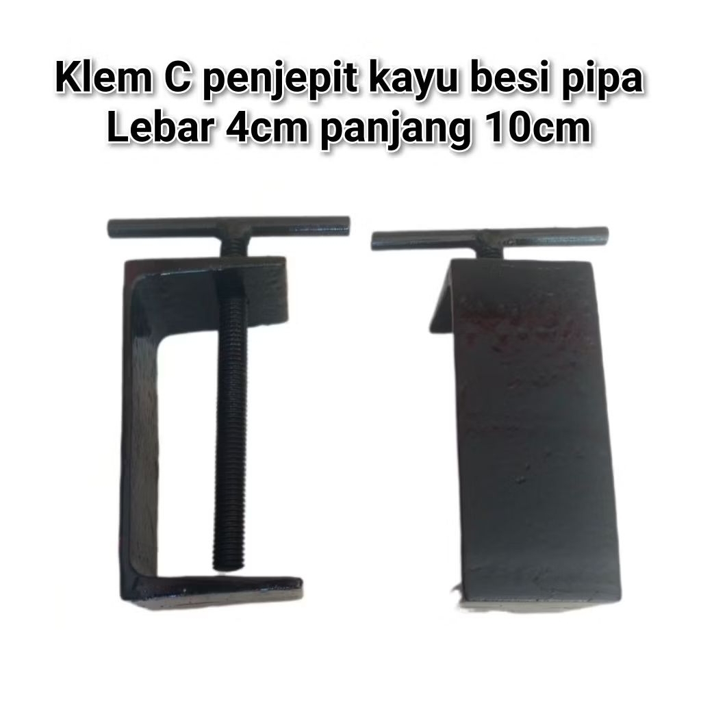 Klem C Penjepit Kayu Besi Pipa Lebar 4cm Panjang 10cm untuk Proyek Kayu dan Pipa