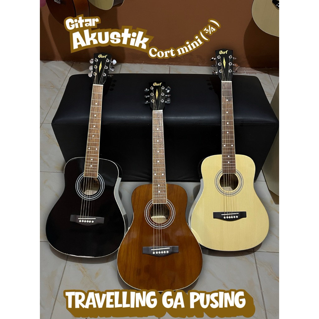 GITAR CORT AD MINI, GITAR CORT 3 PER 4, GITAR CORT UKURAN MINI, GITAR AKUSTIK 3/4, GITAR AKUSTIK MIN