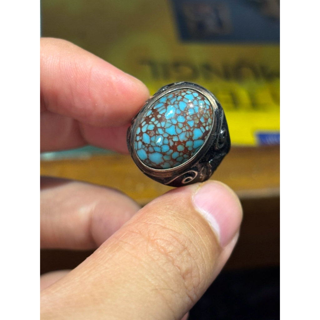 CINCIN PERAK HANDMADE NATURAL PIRUS URAT MERAH