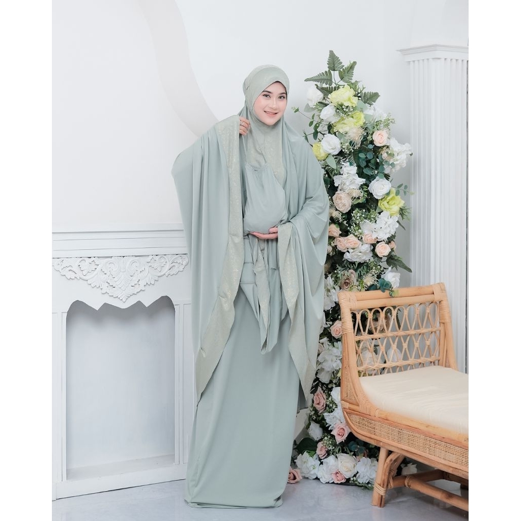 mukena arrumi serises bahan jersey premium mewah bahan jersey premium