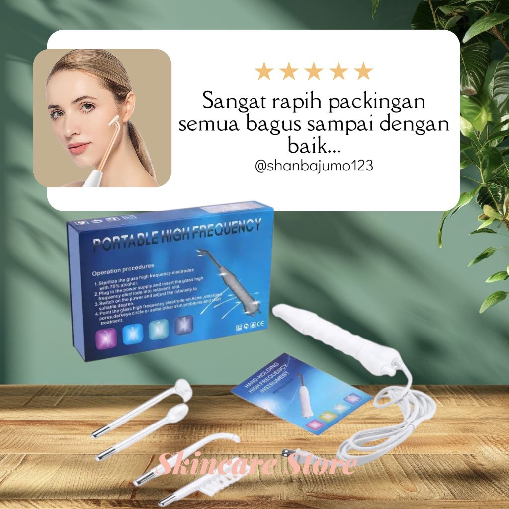 ALAT FACIAL 4 IN 1 HIGH FREQUENCY PORTABEL HF UNTUK FACIAL PENGHILANG JERAWAT ALAT HF JERAWAT