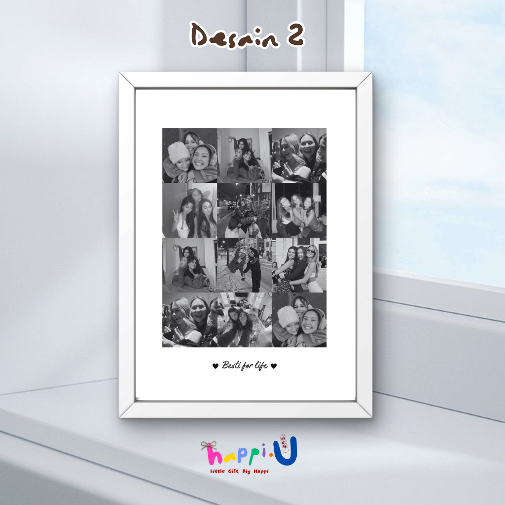 Happi.U Gift Desain 2  - Gift Foto Frame 3D Custom 21x30 A4 | Gift Ideas Bingkai Foto Custom | Kado 