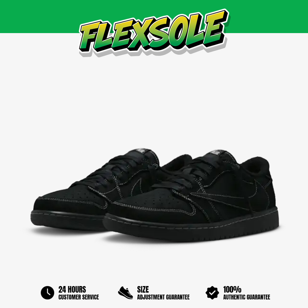 Nike Air Jordan 1 Low x Travis Scott Black Phantom All Black Full Black Authentic