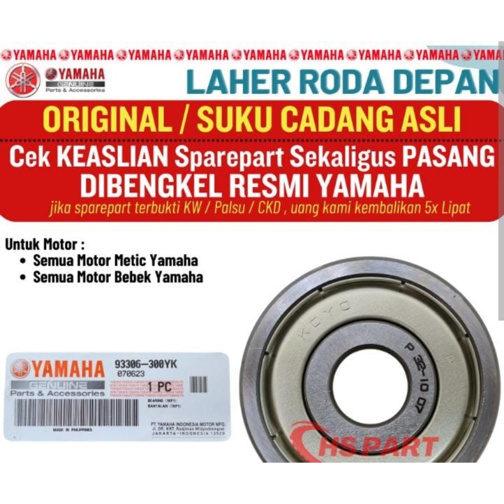 Bearing Laher Leher Depan Motor Matic Original