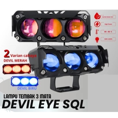 Lampu Tembak Led untuk Mobil dan Motor Putih Kuning Devil
