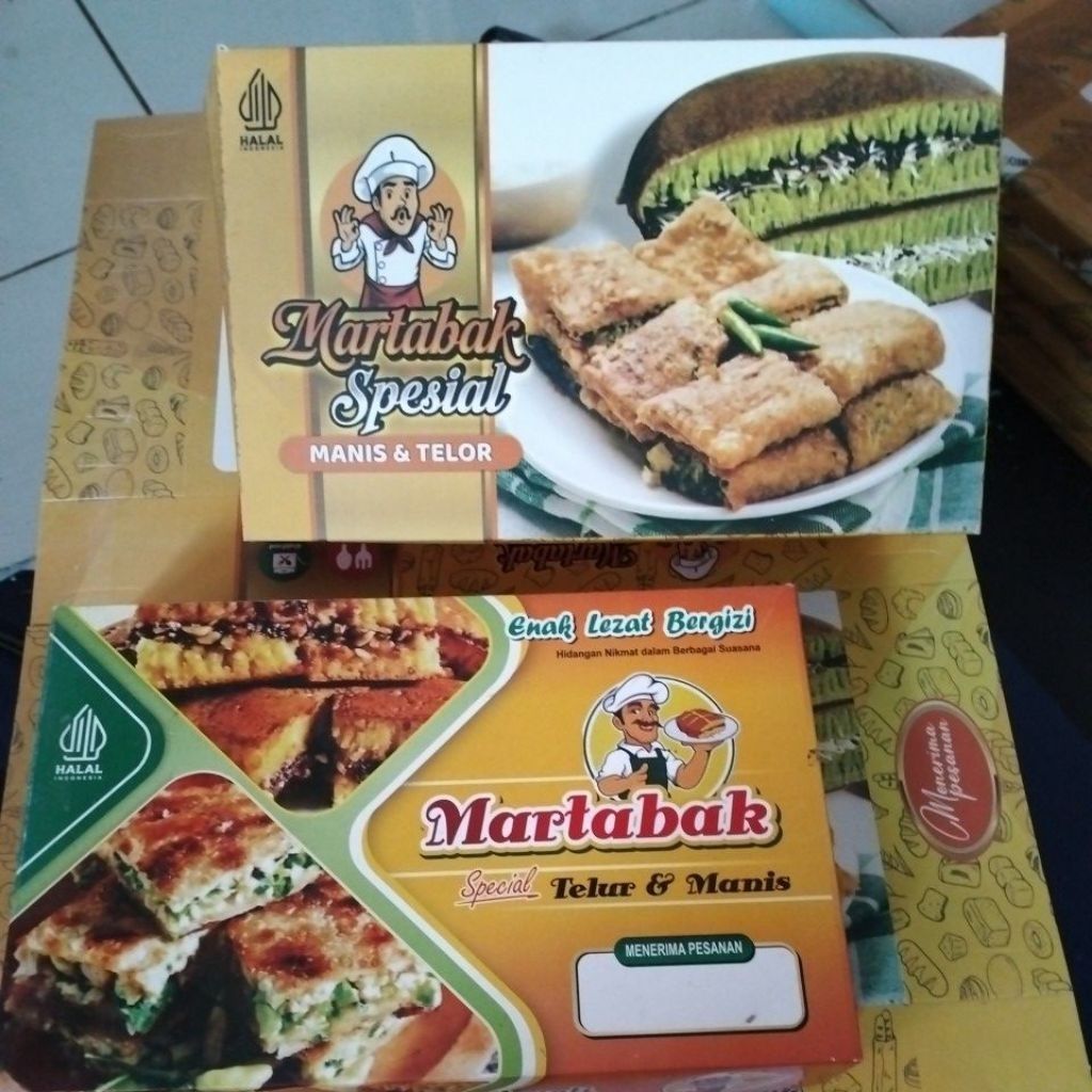 Kardus Martabak Manis dan Telor / Box Martabak Manis / Martabak Telur