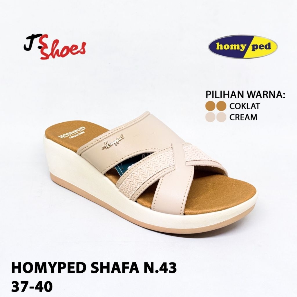 HOMYPED SHAFA N 63 - SANDAL SLOP WEDGES CASUAL WANITA DEWASA MERK HOMYPED ORIGINAL